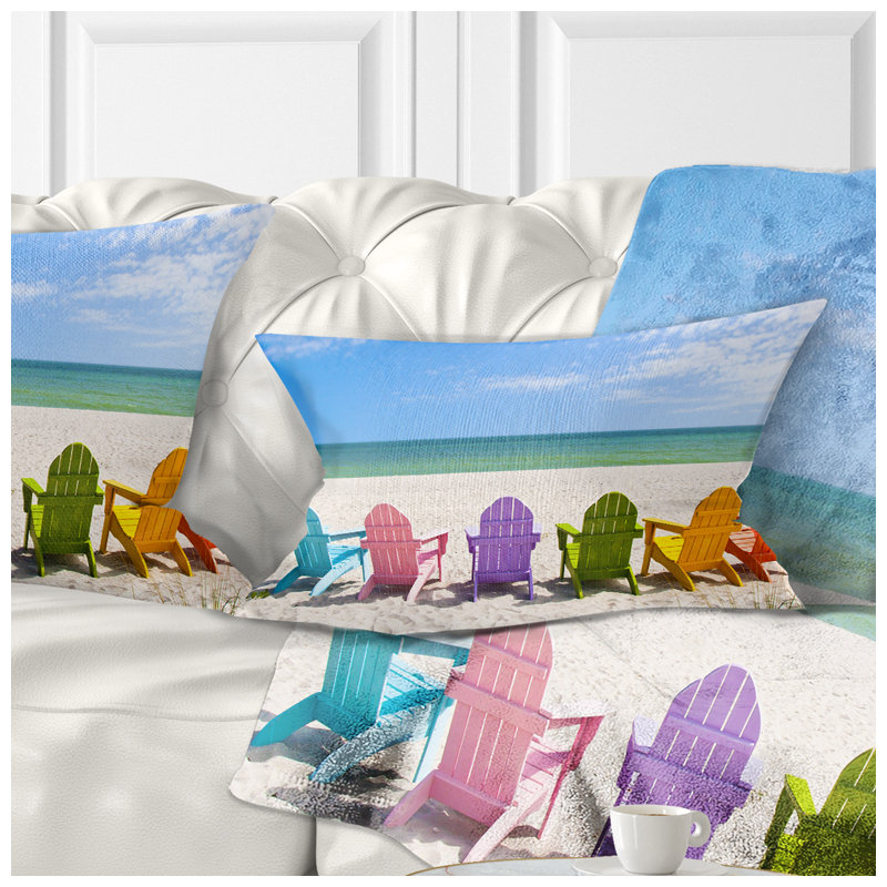Coussin lombaire photo adirondack beach chaises mer