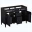 48" Freestanding Bathroom Vanity Base Cabinet Only, 4 Drawers & 2 Doors with Adjustable Shelves, Black Metal Handles, Black, MDF-133712024-133712027