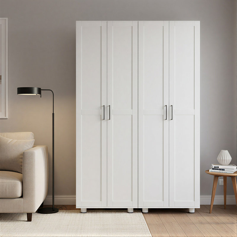 75" Extra Tall Modern Minimalist 2-Door Storage Pantry  Cabinet with Adjustable Shelves (2pcs), 2