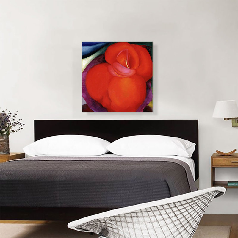 «Red Flower 1919» par Georgia O-Keeffe, reproduction d'art sur toile tendue, H 26 po x l 26 po x P 1,5 po