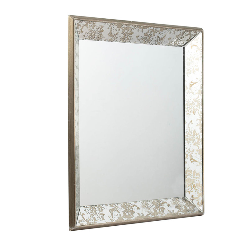 Miroir 24 po x argent antique avec décor floral, plateau de présentation décoratif, carré suspendu argenté Transforms Home, ornements décoratifs, améliore l'apparence, option
