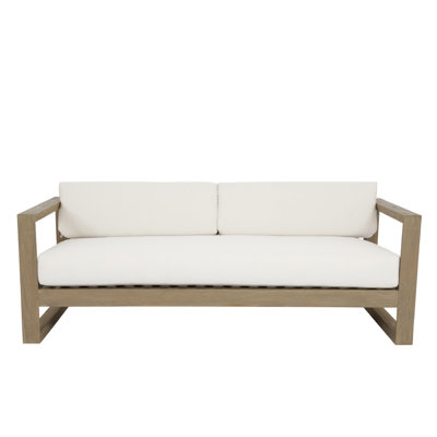 Coastal Teak Patio Sofa with Sunbrella Cushions