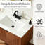 30"Fluted Oak Freestanding Bathroom Vanity with Integrated Ceramic Sink& Soft Close Storage Cabinet