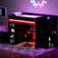 Lit mezzanine avec bureau et rangement, lumières DEL, double Gaming-2084444384