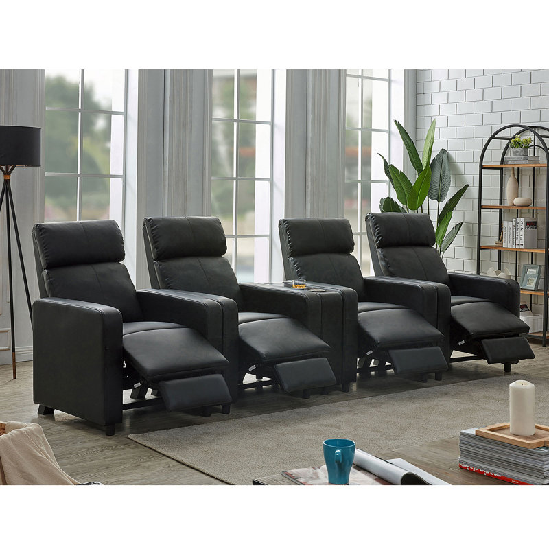 Cinéma maison rembourré 4 places avec console Wedge Warren