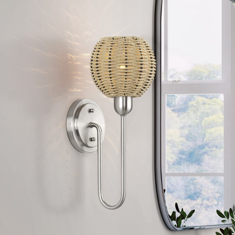 Summervine 1 Light Brushed Nickel Single Sconce, Brushed Nickel
