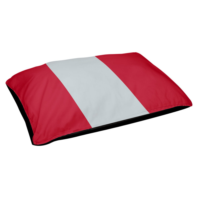 Oreiller Maryland, Grand (l 40 po x P 30 po x H 14 po), Rouge / argent / rouge