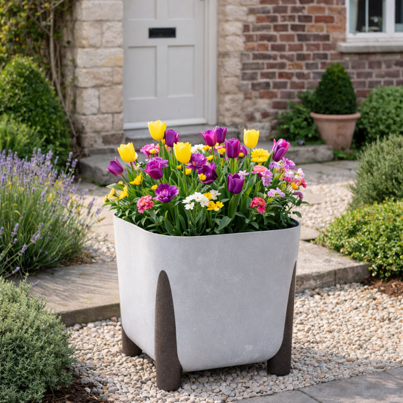 Suzelle Pot Planter, Black, 23.1cm H x 26cm W x 26cm D