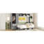 Grand lit escamotable avec placard et tiroirs pour un espace compact et un espace de vie multifonctionnel, idéal pour les maisons modernes-989948379