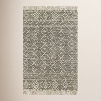 Alyson Beige Gray Hand-Woven Geometric Rug