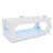 Rectangular LED Coffee Table with Cutout Side Design, White Modern Hollow Center Table with RGB Light for Living Room