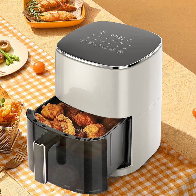 Air Fryer, 6-Quart With Viewing Window, 12-In-1 Functions - Air Fry, Roast, Reheat, Dehydrate, Bake, Steam, Beige