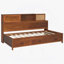 Lit de jour simple en bois avec 3 tiroirs de rangement, tête de lit souple, tablette et ports USB intégrés, -756825688
