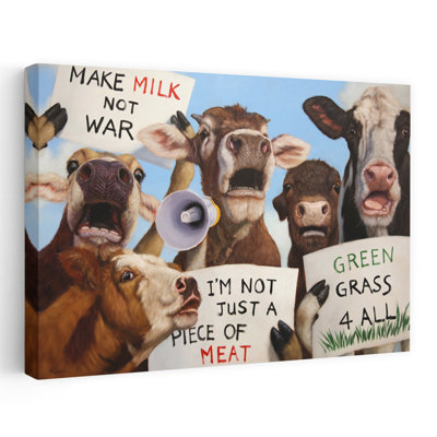 Political Moooovement - Animals Urban And Pop Surrealism Cows Humor Art