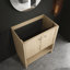Meuble-lavabo de salle de bain de 76 cm (30 po), en contreplaqué de chêne avec 2 portes pour un rangement organisé et spacieux. Meuble-lavabo autoportant à fermeture amortie.