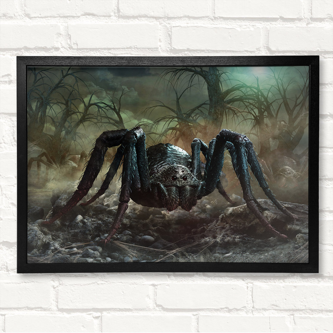 The Scary Tarantula - Geschlossener Eckrahmen Kunstdrucke auf Holz