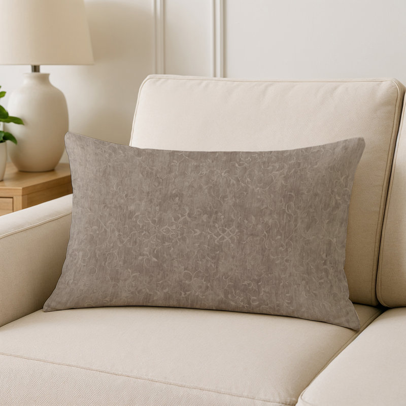 Coussin décoratif intérieur et extérieur Modern, Taupe / ivoire / beige abstrait, Rectangle H 25 po x l 18 po