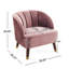 Fauteuil d'appoint rembourré avec pieds en bois-204180402