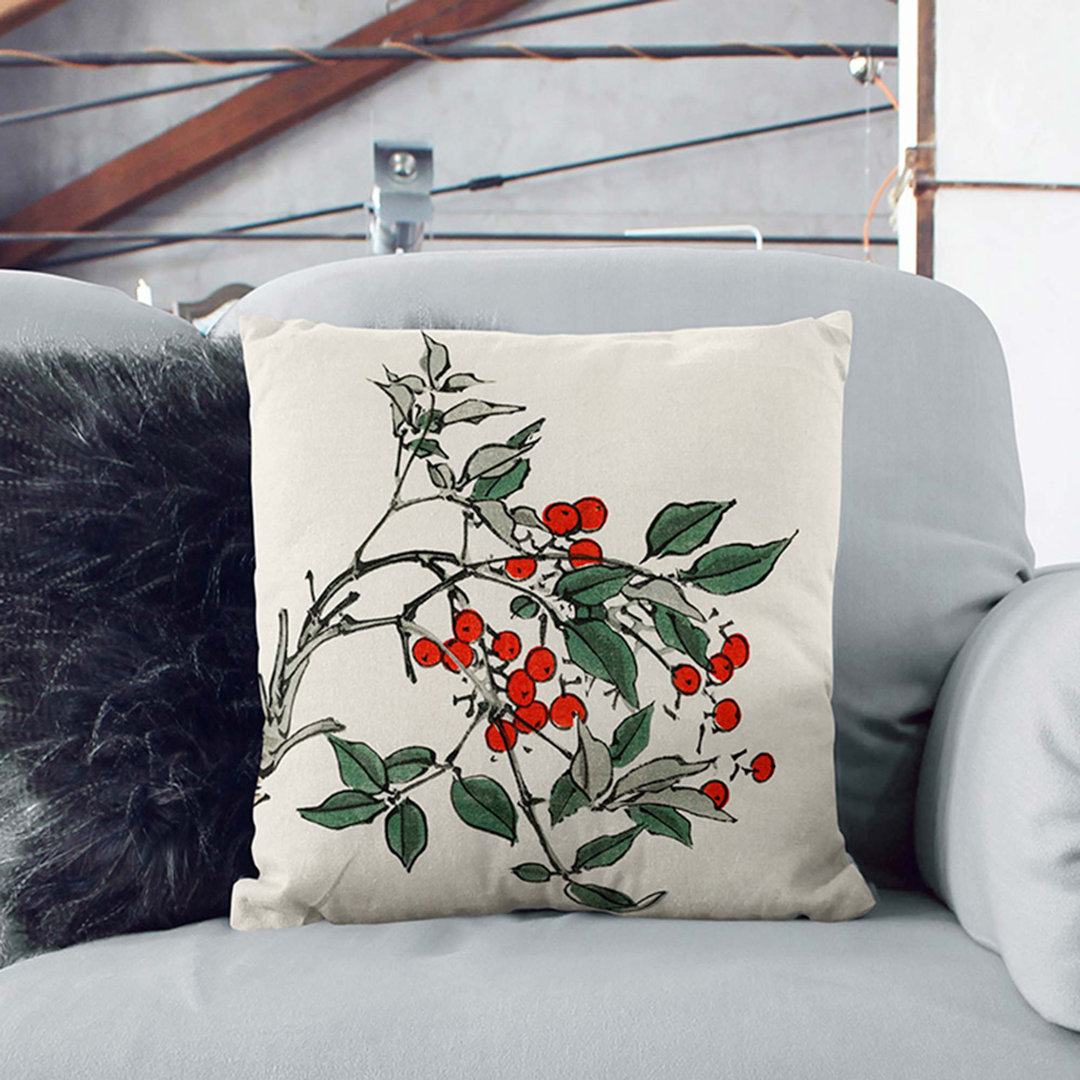 Firethorn Berries by Kono Baireir Cushion with Filling