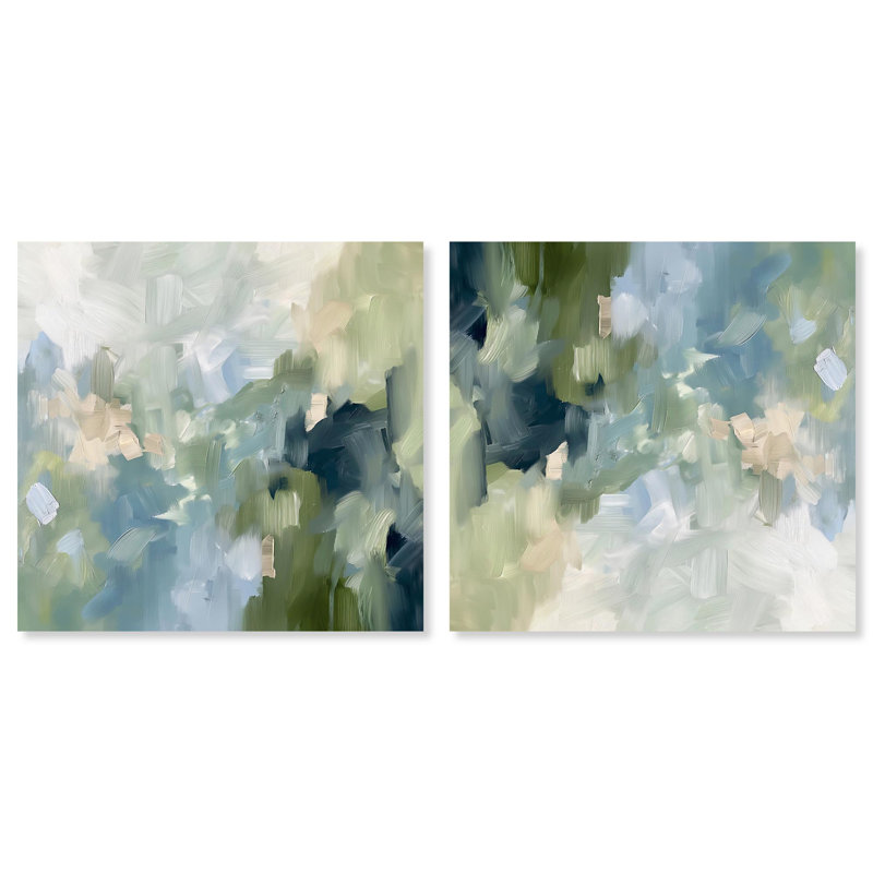 «Minted Brush Set Canvas» par Art Remedy, H 40 po x l 40 po, Toile tendue