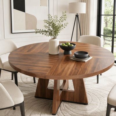 Table de salle à manger ronde 47 "avec base piédestal