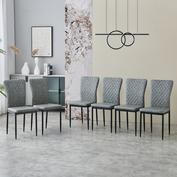 Latitude Run Lelania Modern Faux Leather Upholstered Dining Chairs ...