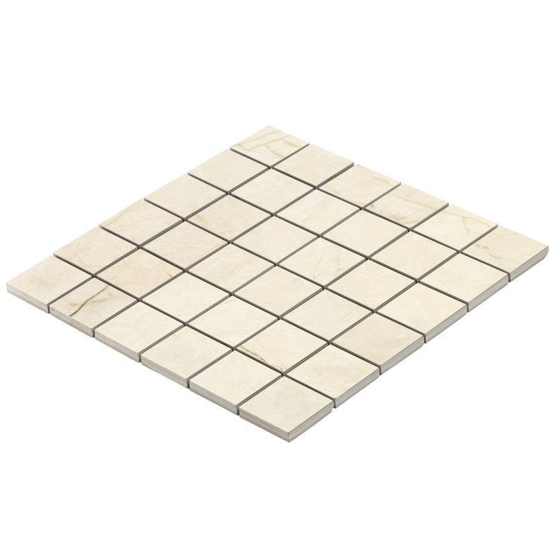 Marmo 2" x 2" Porcelain Grid Mosaic Wall & Floor Tile, Beige