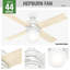 Ventilateur de plafond standard à 4 pales de 44 po avec commande murale et ensemble d'éclairage inclus Hepburn-43587422