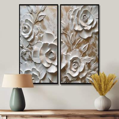 White Roses In Bloom - Floral Rose Canvas Prints