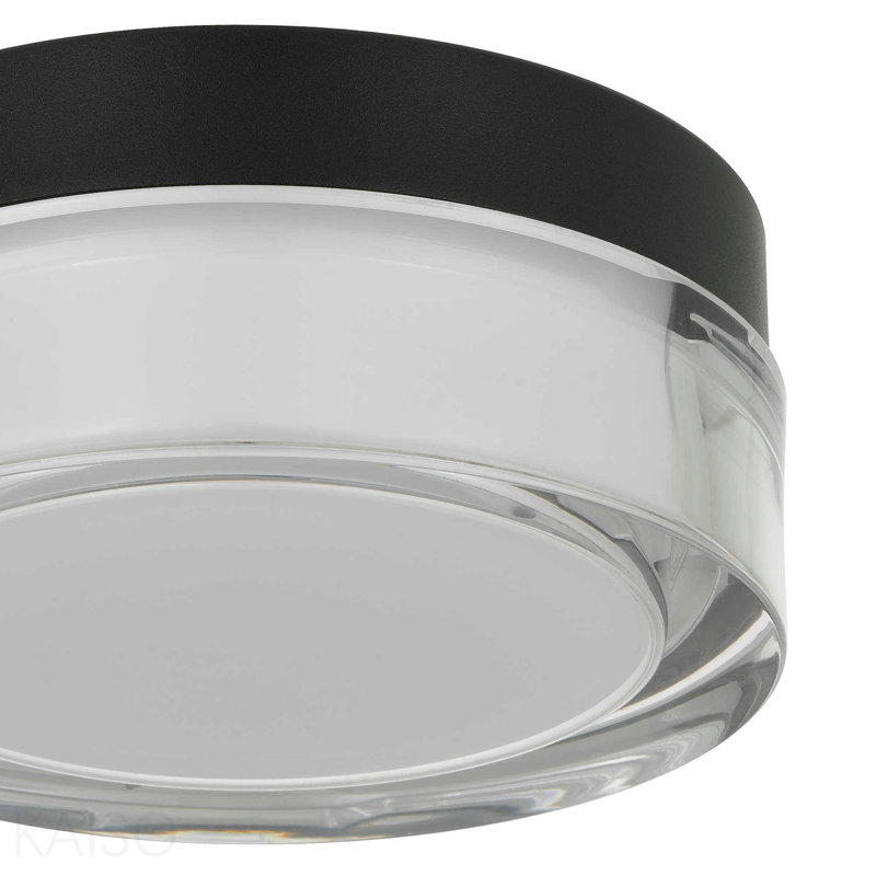 Plafonnier encastré à DEL noir 6 pouces, Noir, H 2,5 po x l 6 po x P 6 po