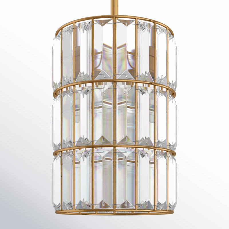Luminaire suspendu cylindrique à 1 lumière Kristina, Or