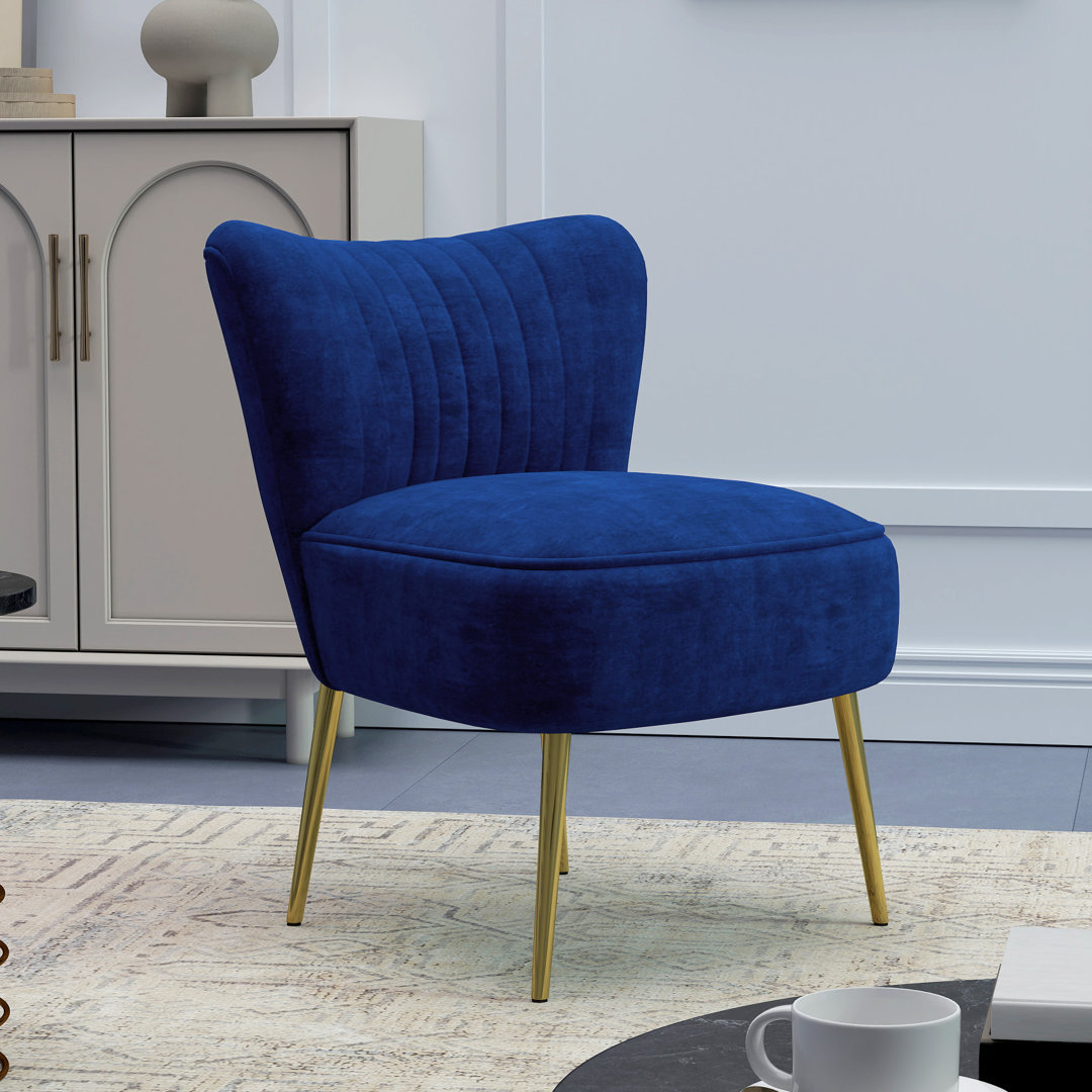 Advaith 69.5cm Wide Tufted Velvet Armless