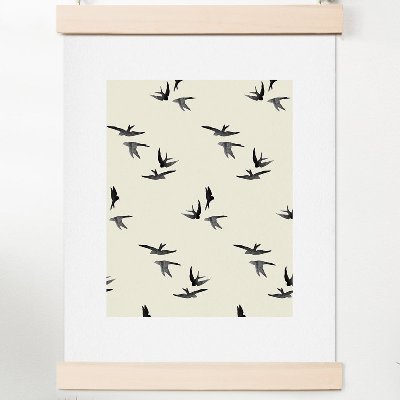 « black oiseaux », impression, H 10 po x l 8 po x P 0,13 po