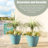 19.5"D Set Of 2 Round Turquoise Faux Ceramic Pot Plastic Planter-378572063-378572062