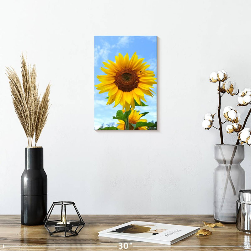 Harnek tournesol en fleurs, H 12 po x l 8 po