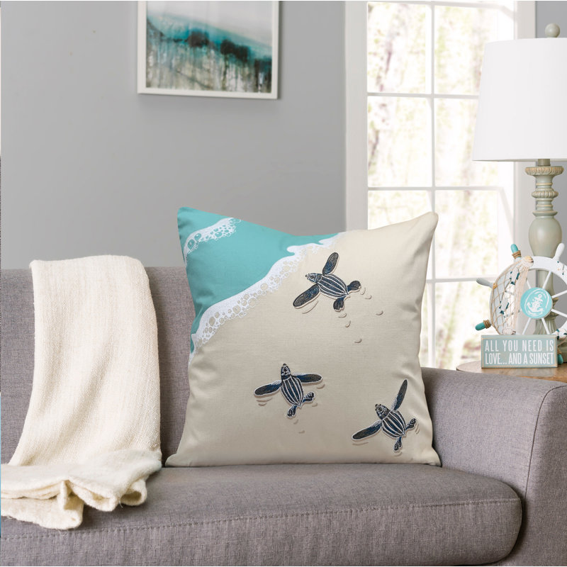 Embroidered Cotton Throw Pillow