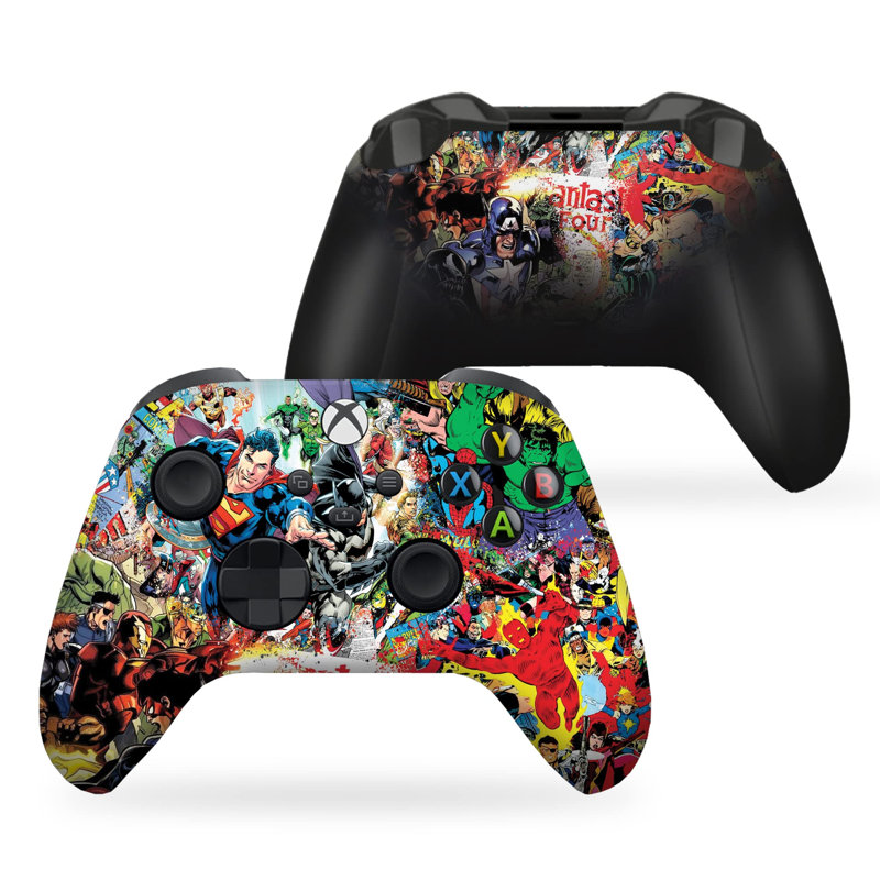 DreamController Comiccs X-box contrôleur personnalisé sans fil compatible avec X-box One / Series X / S fièrement personnalisé aux États-Unis avec impression HYDRO-DIP permanente (PAS JUSTE UNE PEAU) (MODDED)