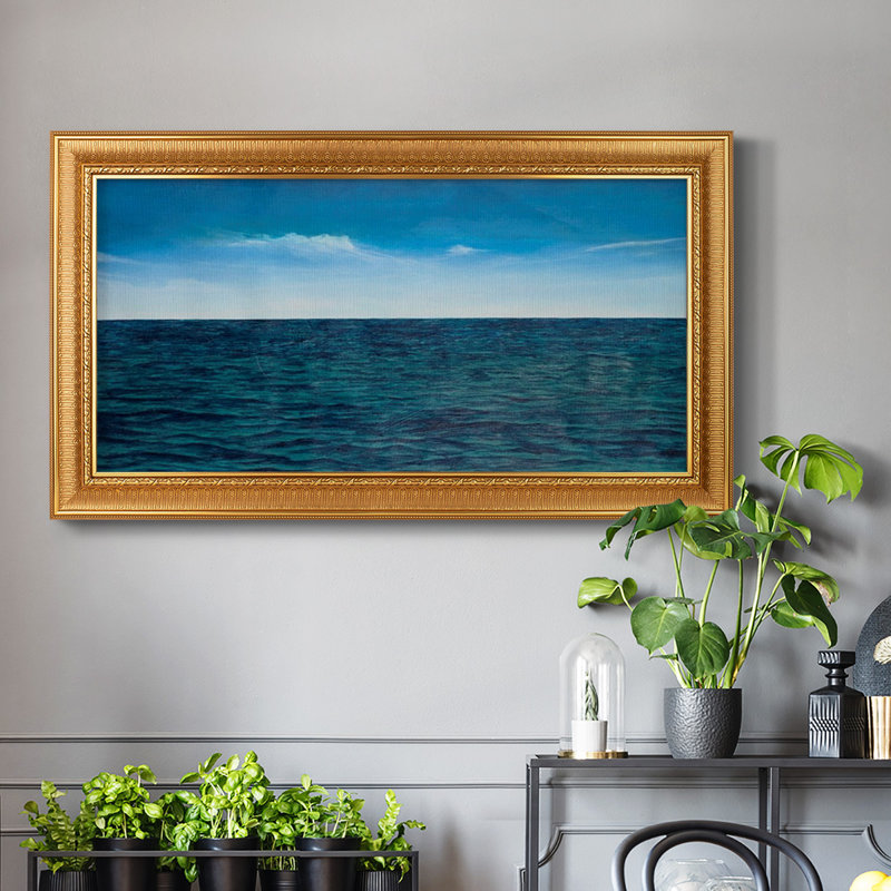 Toile encadrée de qualité supérieure «Open Water I» prête à être accrochée, H 29 po x l 53 po x P 1 po