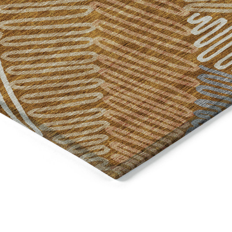 Lamanna Washable Floral Indoor / Outdoor Rug, Rectangle 10' x 14'