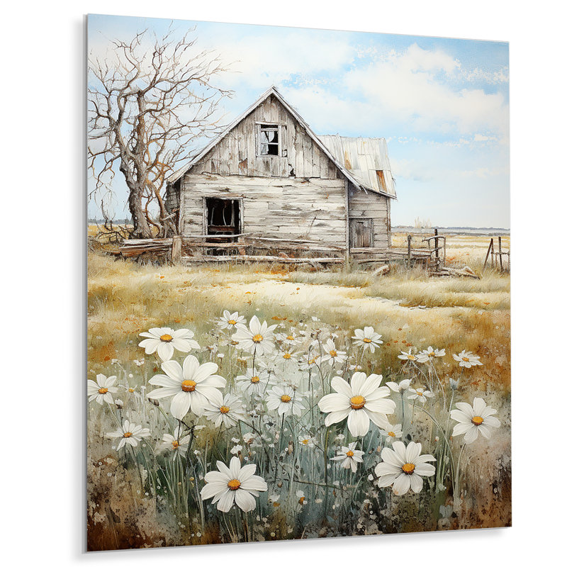 Farmhouse Quiet Retreat II - Décoration murale florale en métal, H 32 po x l 16 po
