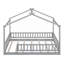 Structure de lit neutre en bois massif gris avec barrière de protection pour enfants et adolescents-129380617