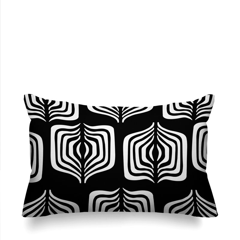 Housse et insert de coussin rectangulaire d'extérieur Dale Tribal, Noir