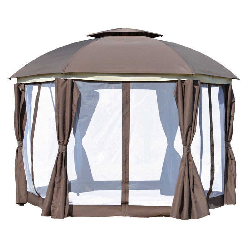 Metal Patio Gazebo, Brown