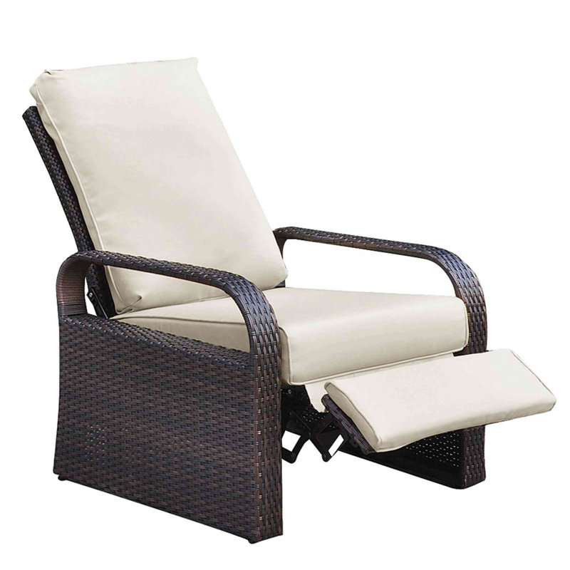 Fauteuil inclinable Luecke, Beige, Brun