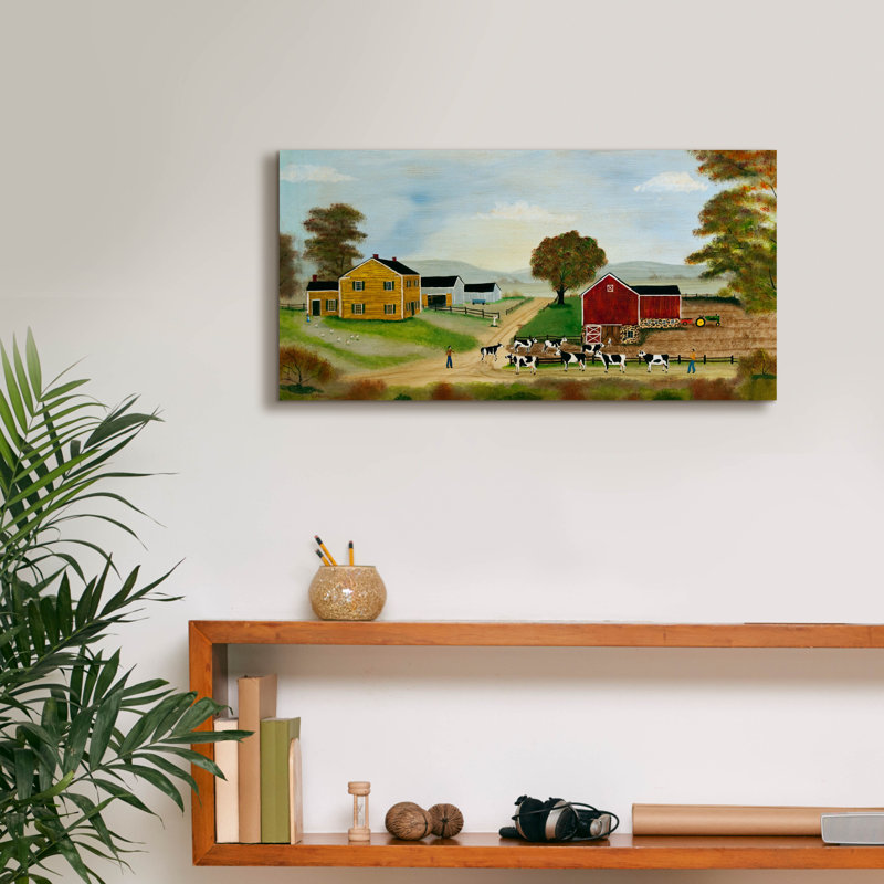  «Milking Time» par C Munro, art mural sur toile, 24 po x 12 po
