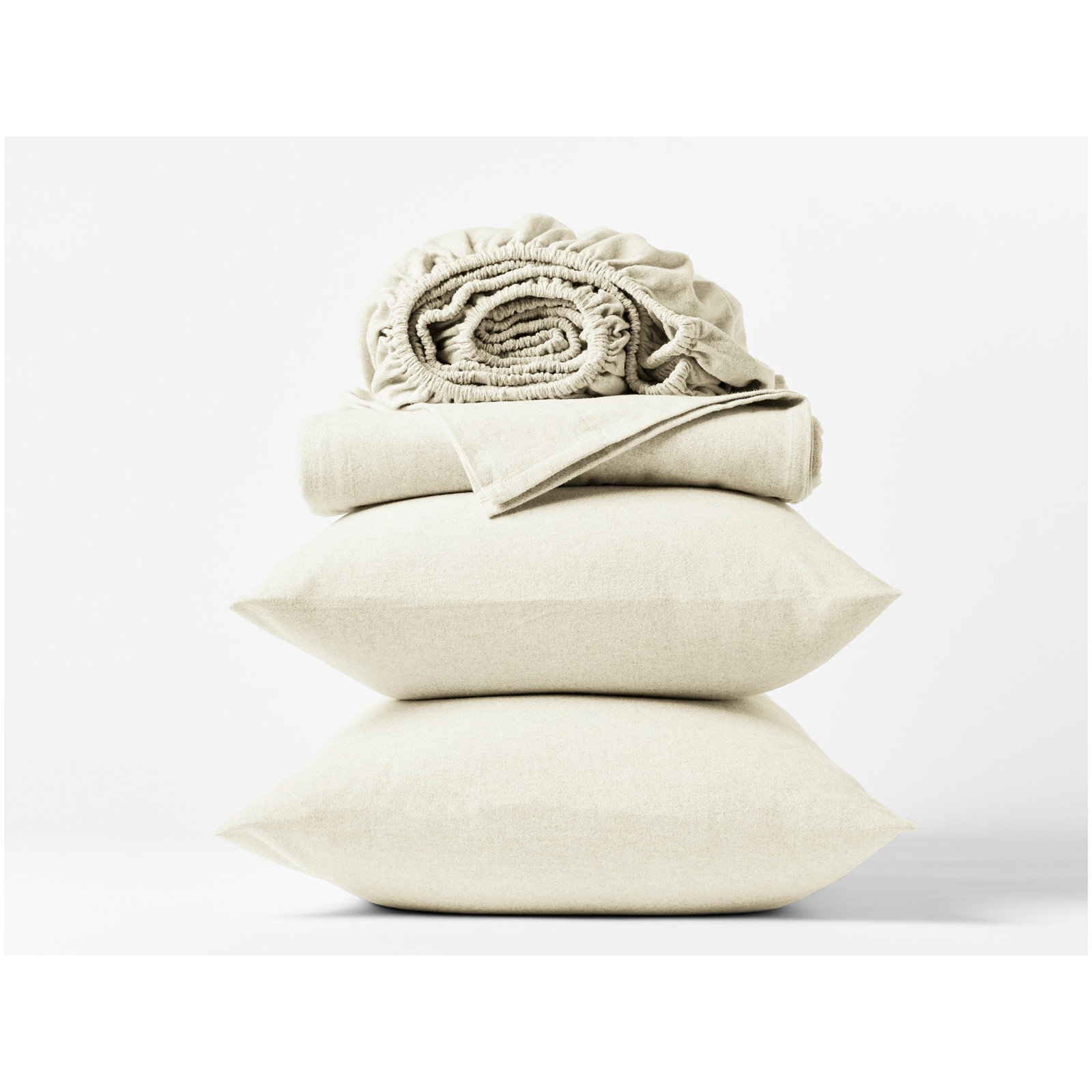 Cloud 100% Cotton Flannel Sheet Set, Undyed, California King Sheet Set with 2 Pillowcases