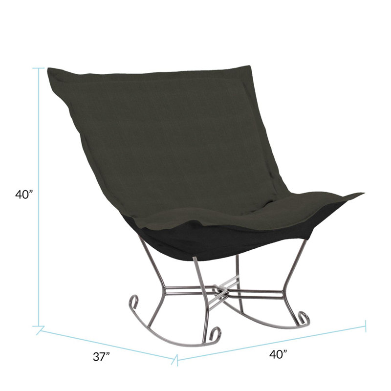 Azaria Metal Rocking Chair, Charcoal