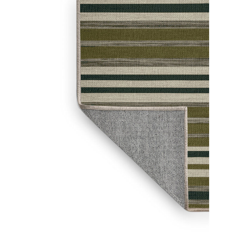  Tapis lavable rayé gris clair olive, Rectangulaire 8 pi x 12 pi