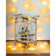 Chariot de service en verre transparent et finition or rose Lakelyn