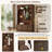 49" Farmhouse Arched Hall Tree With Storage Bench And 3 Cabinets For Entryway-1144677438